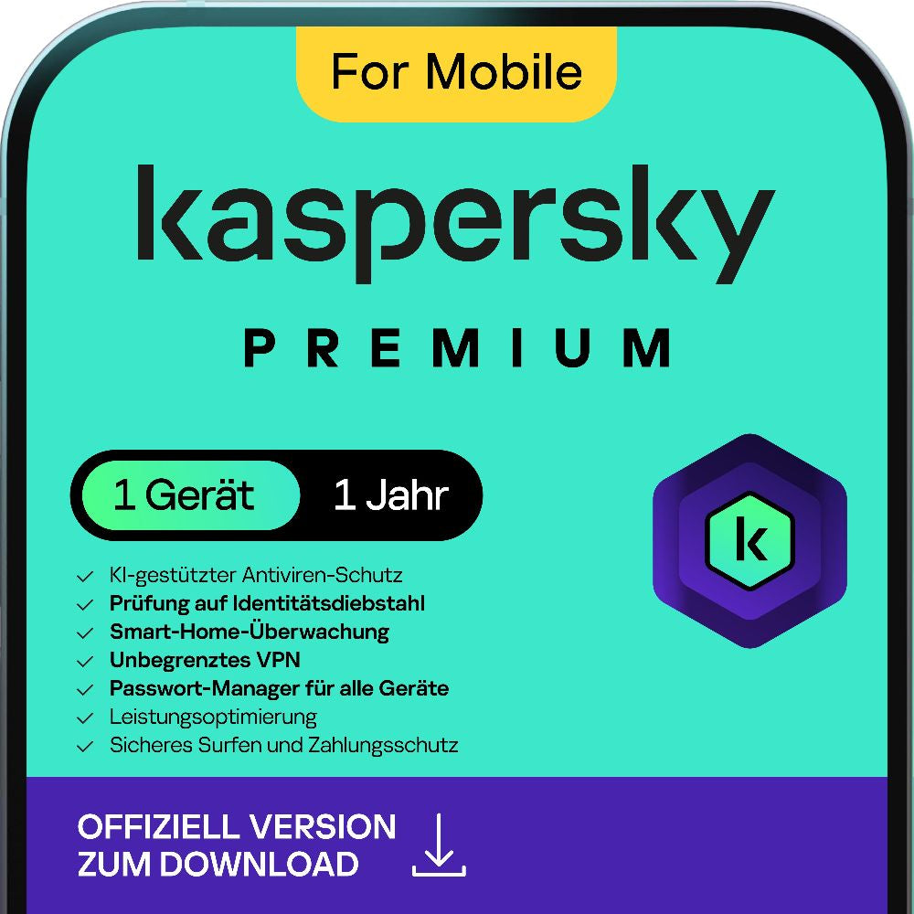 Kaspersky Mobile Premium (1 Device - 1 Jahr) DACH ESD