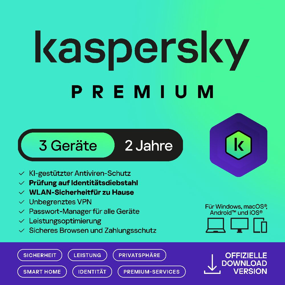 Kaspersky Premium (3 Device - 2 Jahre) EU ESD