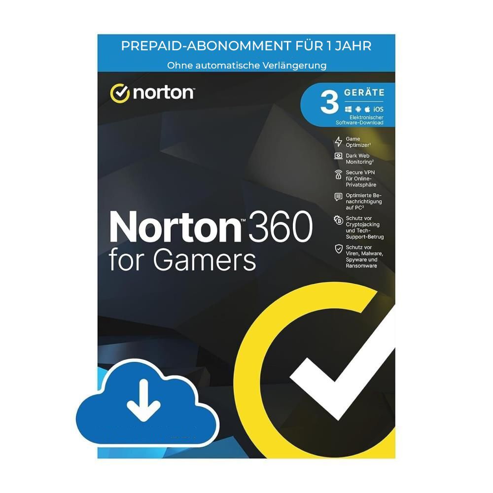 Norton 360 kein ABO inkl. 50GB for Gamers (3 Device - 1 Jahr) ESD