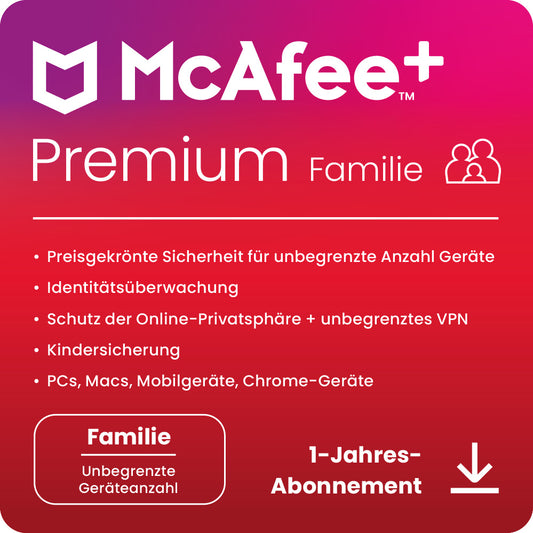 McAfee+ Premium Family Security (6 User - 1 Jahr) EU ESD