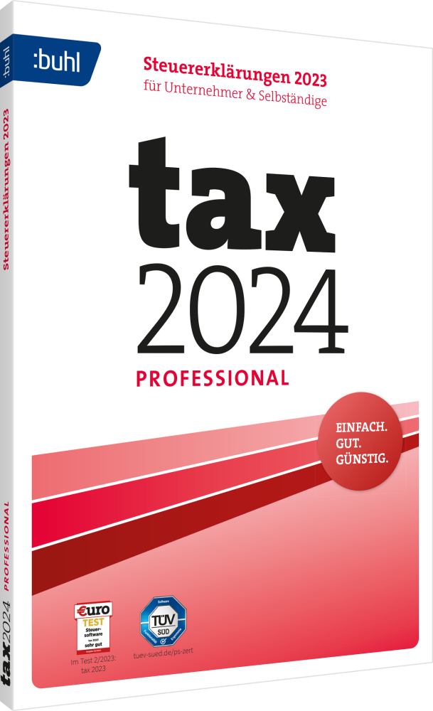BUHL tax 2024  Professional (für das Steuerjahr 2023) (3 User / 1 PC - 1 Jahr) ESD