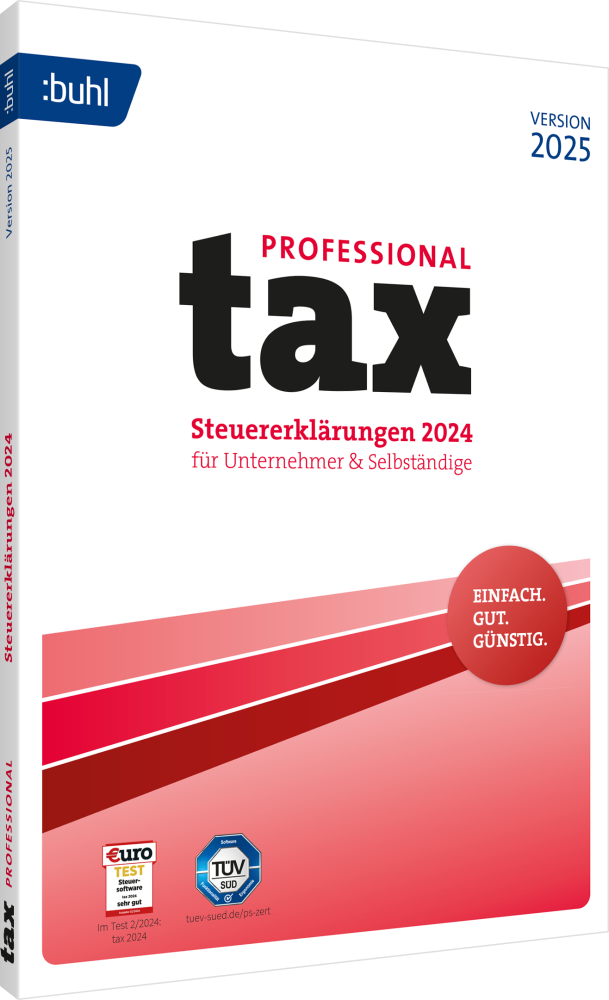 BUHL tax 2025  Professional (für das Steuerjahr 2024) (3 User / 1 PC - 1 Jahr) ESD
