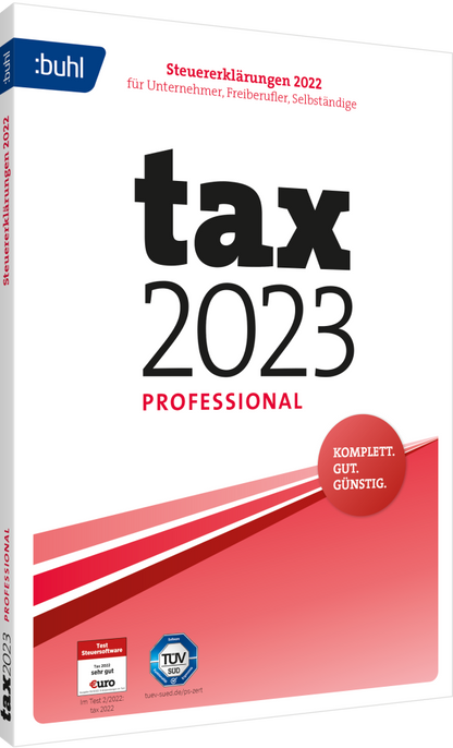 BUHL tax 2023  Professional (für das Steuerjahr 2022) (3 User / 1 PC - 1 Jahr) ESD